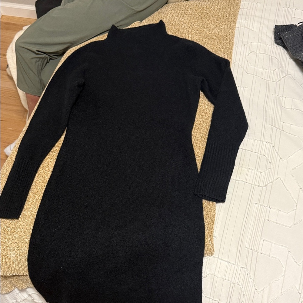 Express Black Long Sleeve Turtleneck Sweater Dress